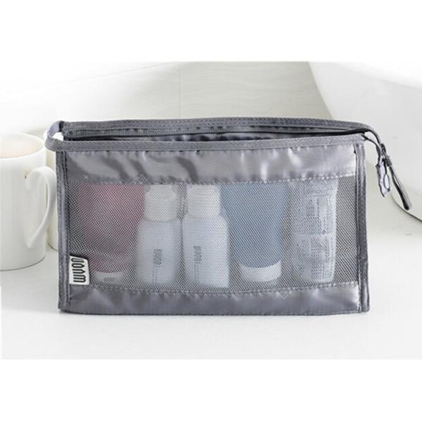 Factory direct hot sale clear toiletry bag polyester and mesh makeup bag eco beauty cosmetic bag