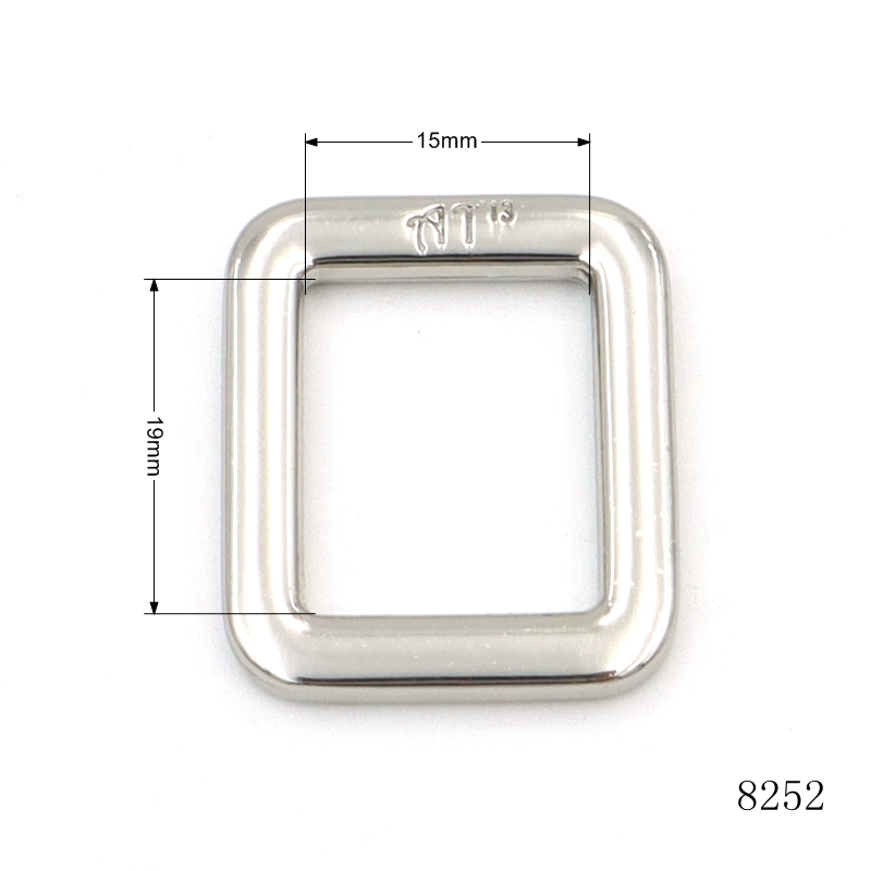 20mm Nickel Plated Square Buckle Custom Engrave Logo Flat Metal Alloy buckle