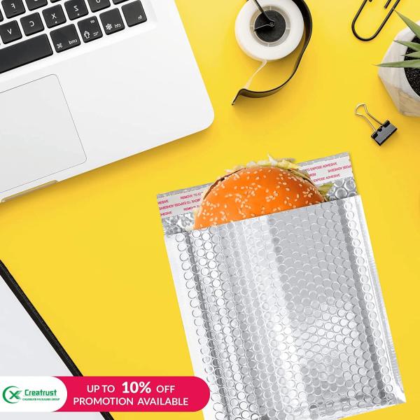 GDCX Custom Poly Metallic Bubble Mailers Holographic Padded Envelopes Shipping Metallic Packaging Courier Delivery Bubble Bags
