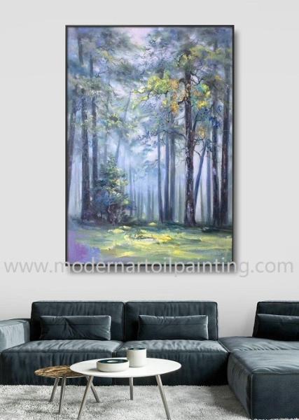 Abstract Landscape Modern Art Oil Painting For Living Room Forest Tree Painting