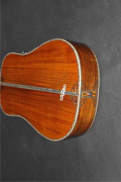 AAAA all solid koa wood guitar dreadnought body solid koa acoustic electric guitar abalone binding ebony fingerboard EMS