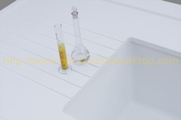 1.5 Meter monolithic epoxy resin sink with reagent drain groove for school lab furniture