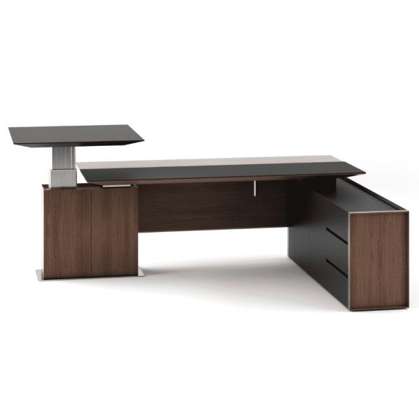 Executive Office Desk Electric Height Adjustable Standing Desk Modern Ergonomic Leather Manager Table Capri T