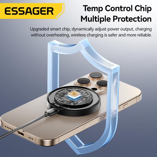 ESSAGER ES-WC18 15W Fast Wireless Charger for Best Phone Stand Charging PD Function and Fast Charging
