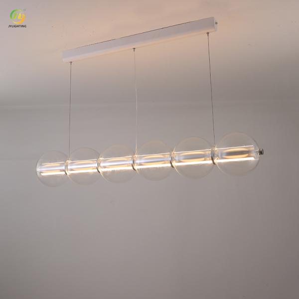 JYLIGHTING Italian Simple Long Glass Chandelier Personality Designer Restaurant bar Island Table Long Modern Pendant Light