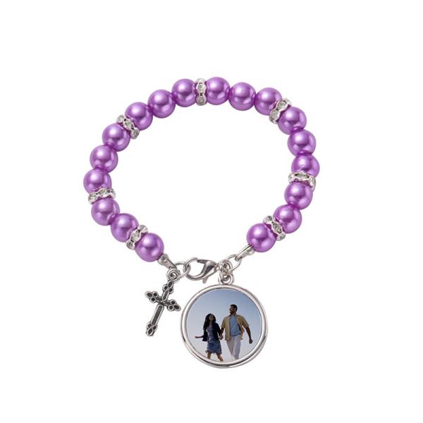 Colored Sublimation Blank Catholic Rosary Beads Bracelet Blank For DIY Jewelry Making