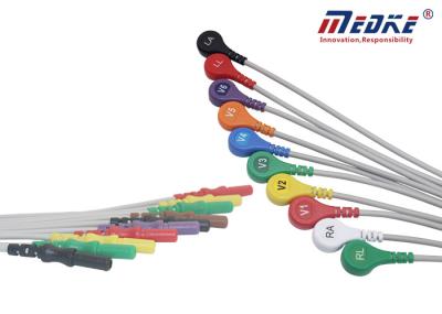 10 Leadwire 1m do cabo do ruído 1,5 AHA Holter Recorder ECG das ligações
