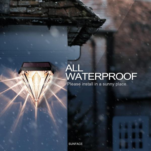 Diamond Figurine Solar Powered Deck Step Lights 3200K warm white Outdoor Garden Decorative