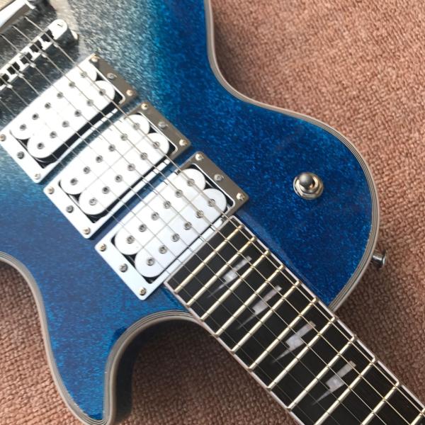 New high quality big silver powder silver hardware 3 pickup trucks and 6 strings electric guitar