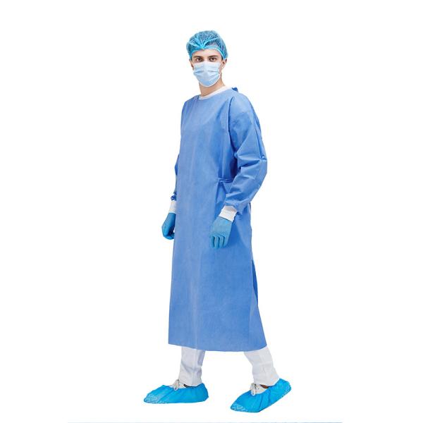 CE Waterproof Sterile Sms Fabric Gown Quick Dry Nontoxic