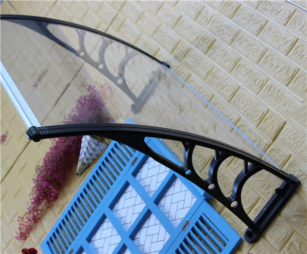 No Fading Polycarbonate Patio Canopy , Patio Door Rain Cover Aluminum Bracket