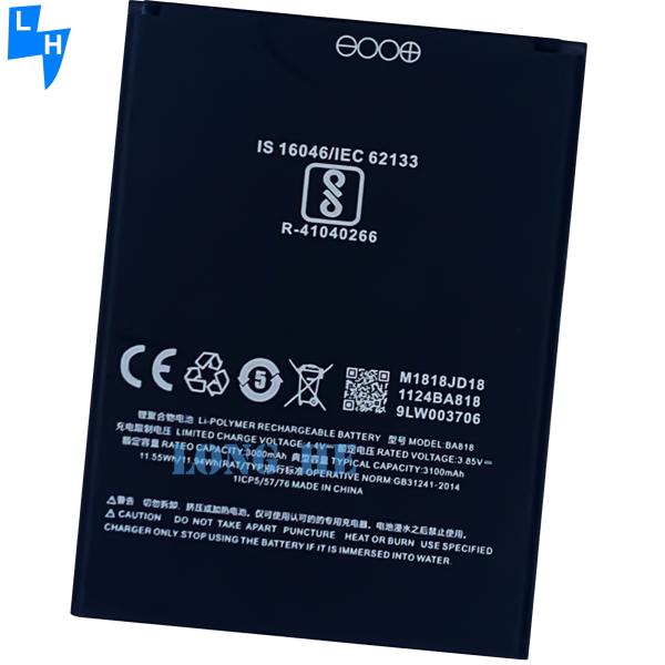 100% de capacité compatible 3100mAh BA818 Batterie pour Meizu C9 Pro M819H C9 M818H Batterie pour téléphone portable