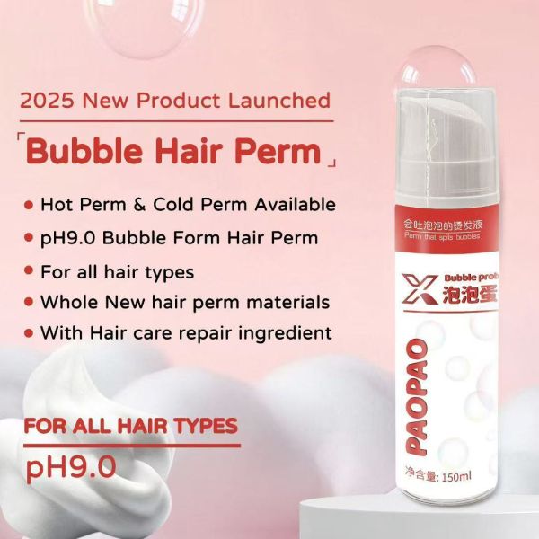 Natural OEM Hair Perm Cream Raw Material Long Lasting Organic Hair Perm Mousse Bubble Herbal Hair Perm