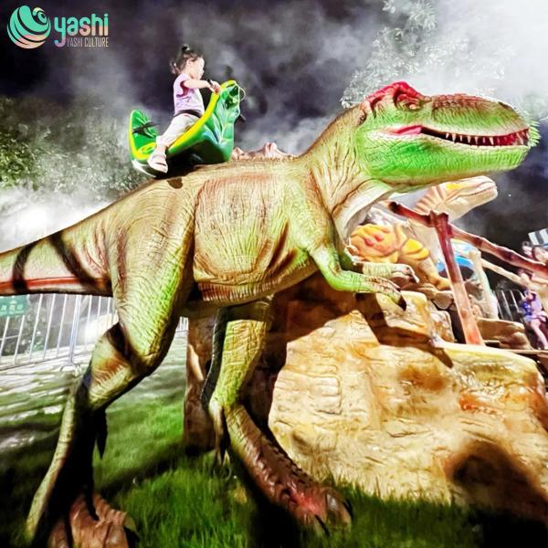 Outdoor Silicone Rideable Dinosaur Interactive In Shopping Mall Park