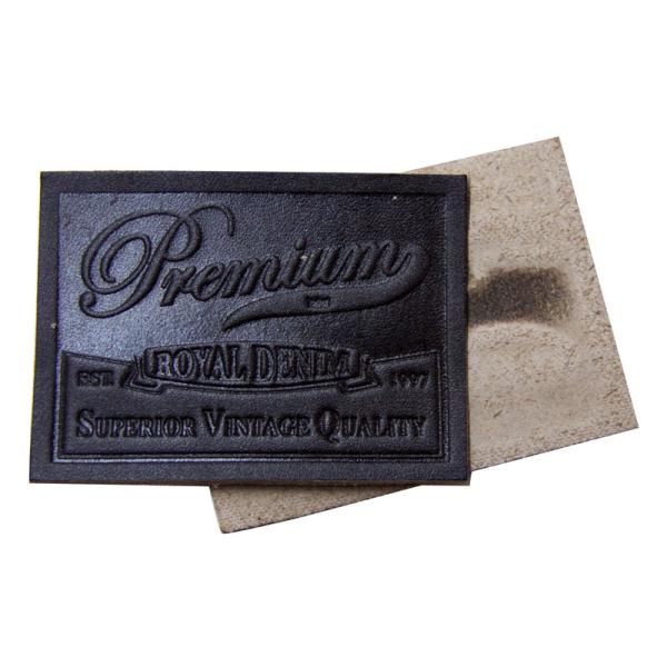 Colorful Embossed Leather Patches , sewing on logo Customized Jeans Label