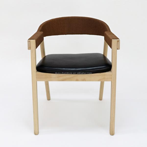 Leisure Facilities Solid Wood Dining Chair for Restaurant Hand-woven Cord General Simplicity Home Furniture