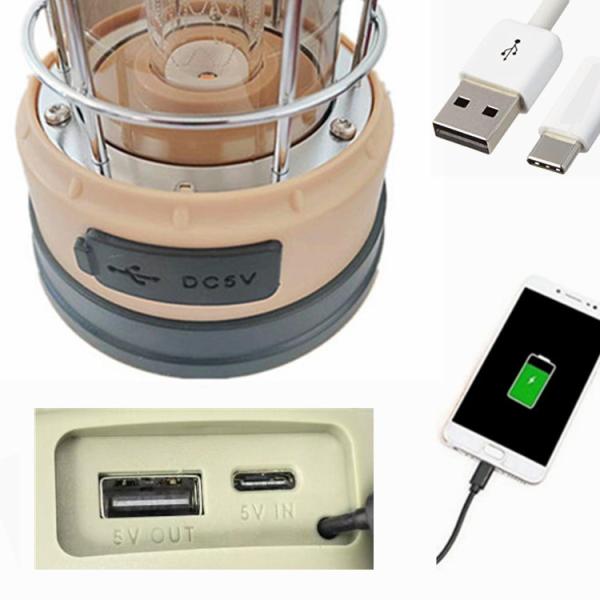 Warm White 200 Lumens Solar Powered Led Camping Lights Dimmable Indoor Outdoor