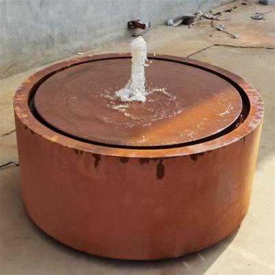 fonte de aço cilíndrica de superfície da tabela de água de Corten da oxidação do jardim de 120cm