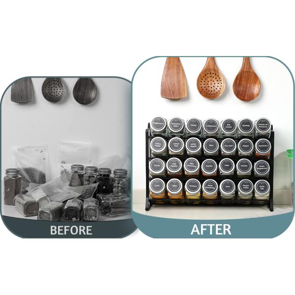 4 Layers Wire Iron Mesh Spice Jar Rack for Kitchen Organization Rack Size 30*9.8*23.3cm