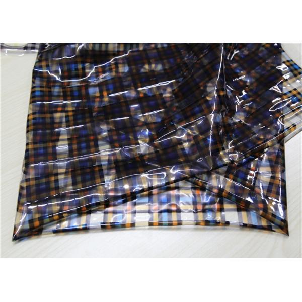Fashion Garment TPU Leather Classic Plaid Printed Pattern Abrasion Resistant