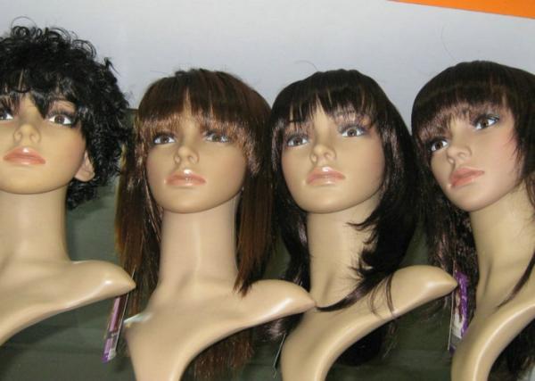 Customized Short Curly Synthetic Human Hair Full Lace Wigs Brown Tangle Free