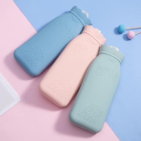 Bouchon à vis anti-fuite Bouteille d'eau chaude en silicone classique pour le lit menstruel Réchauffement chaud et froid Thérapie musculaire Douleur au dos