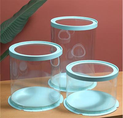 Caixa de bolo transparente do casamento em volta do plástico claro alto de empacotamento customizável