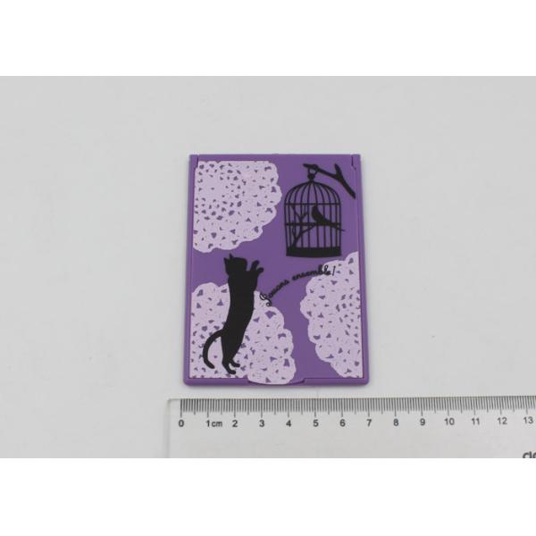 Pocket Size 1 Side Rectangular Plastic Makeup Mirror / Small Cosmetic Mirror