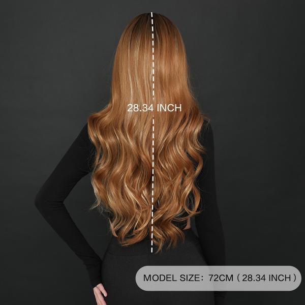 Fashion Long Body Wave Highlighted Hair Blonde Synthetic Wigs For Women