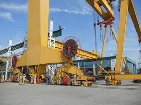 Motorized Type Flat Crane Cable , Motor-Driven Cables Reel 40m Length