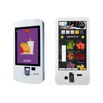 Food Ordering Self Service Kiosk , Touch Screen Display Kiosk With Pos System / Bill Printer