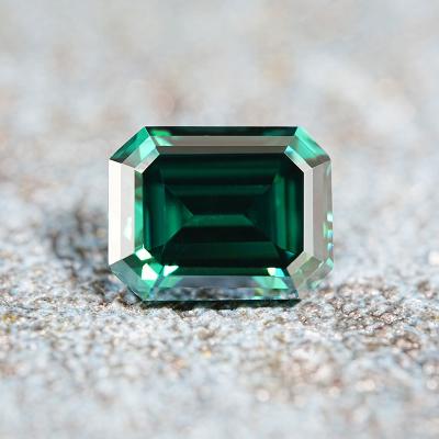 Green Emerald Princess Cut 1 Carat Moissanite Loose Stone Diamond