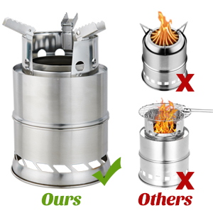 Mini Portable Wood Burning Stove, Camping Stove Foldable Stainless Steel Backpacking Cookware Rocket Stove