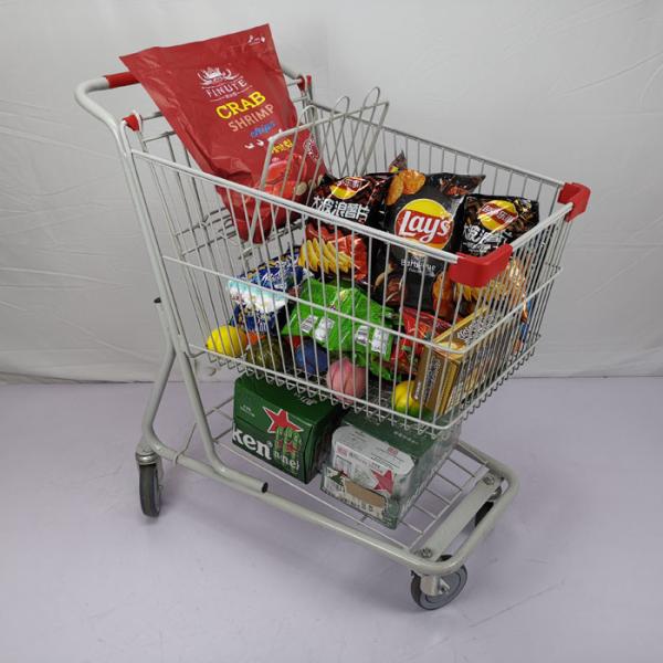 American Style Foldable Steel Shopping Cart Supermarket Basket Trolley CE Certificate