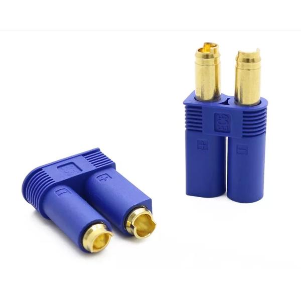 5mm EC5 RC Battery Connectors Gold Plated With Blue Plastic Housing