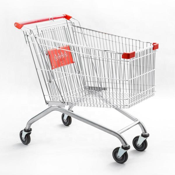 Q235 Steel Supermarket Shopping Trolley Cart On Wheels