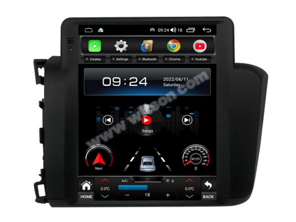 9.7'' Tesla Vertical Screen For Honda Civic 2012-2015 Left Hand Driver Android Car Multimedia Player