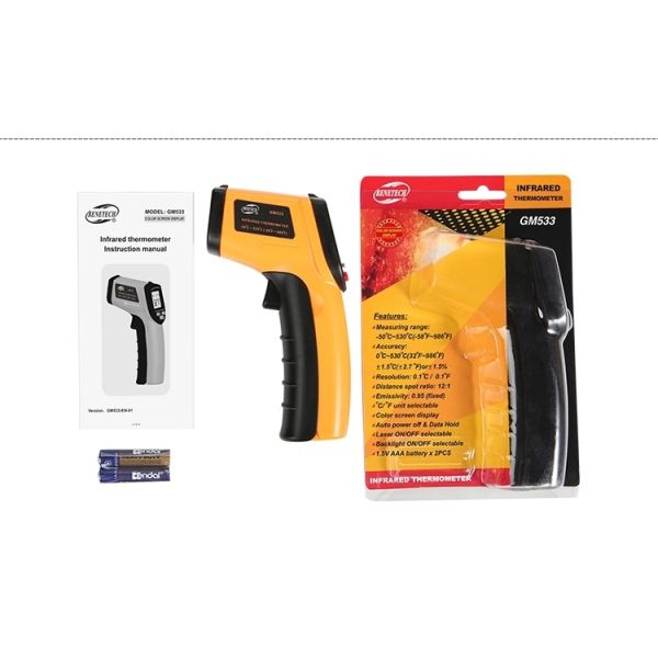 Color Screen Display Non Contact Infrared Thermometer Self Calibration GM333A GM333 GM533 GM533A