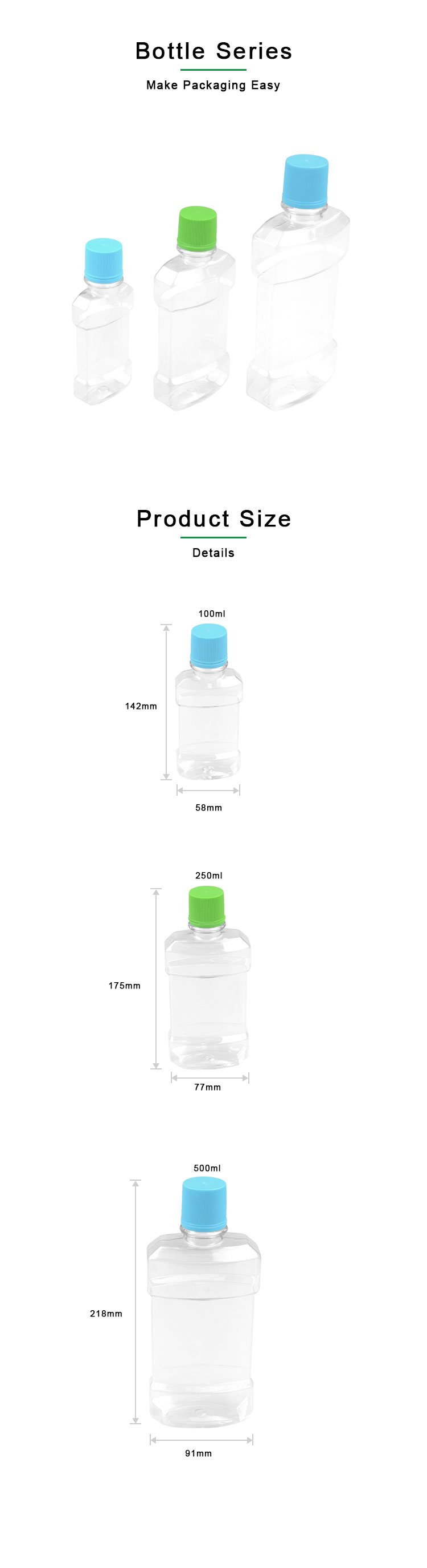 бутылка Mouthwash Somewang косметической бутылки ЛЮБИМЦА 250ml многоразовая с крышкой TE