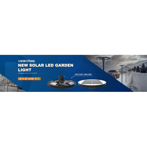 Outdoor 12V 30Ah 150lm/w Solar LED Garden Lamp 30W 2050lm