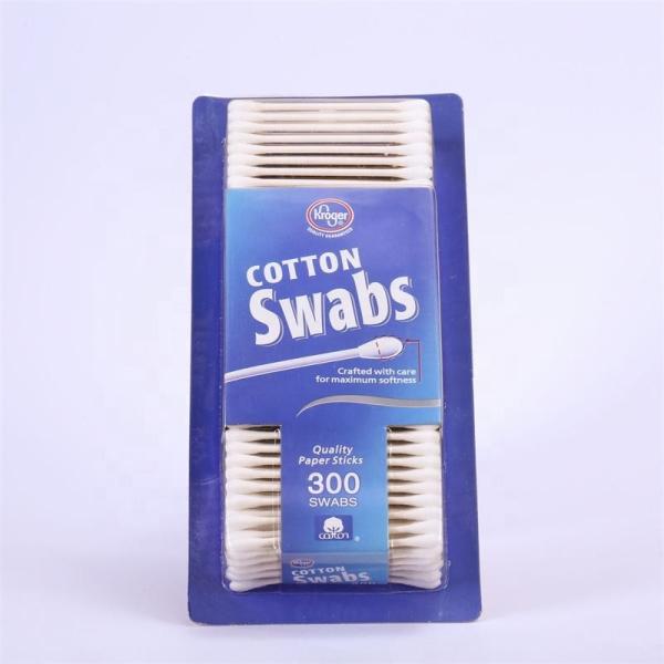 Cotton Swabs Cotton Buds Quality Paper Sticks 100% Pure Natural Cotton Head In Blister Card