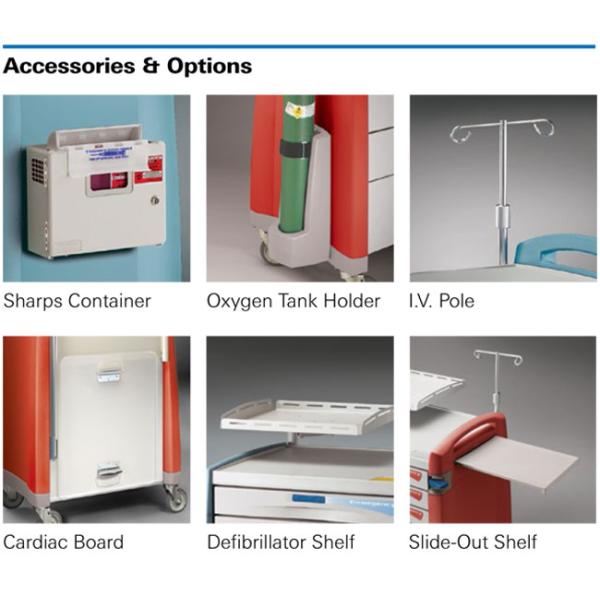 ABS Material Emergency Medical Trolleys With CPR Boards Fit Hospitals