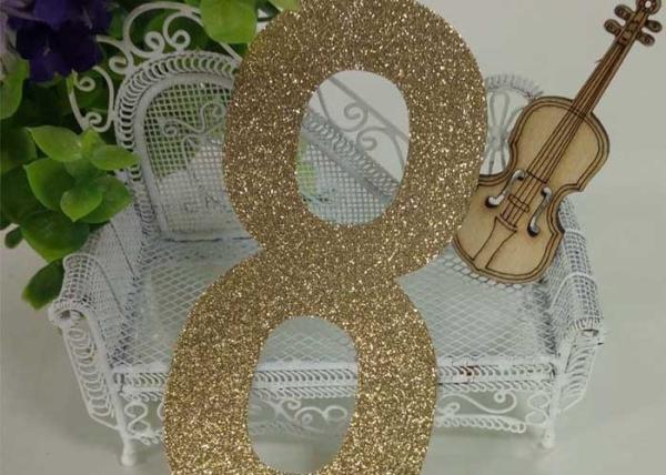 Hight 5  Christmas Festival Glitter Cardboard Letters , Number 8 Alphabet Glitter Letters