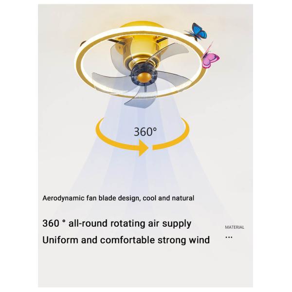 360 Degree Shaking Head Modern LED Ceiling Fan Light with 95 Ra Color Rendering Index
