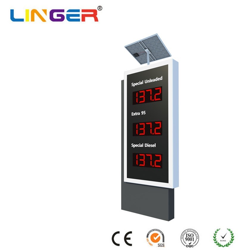 Solar Powered Gas Station LED Display Outdoor / Indoor Gas Station Price Board