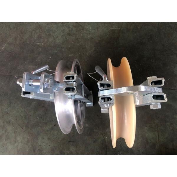 Bloque de encadenación de nylon de la aleación de aluminio de la polea de la rueda del rodillo del cable de gancho de la polea acanalada solo