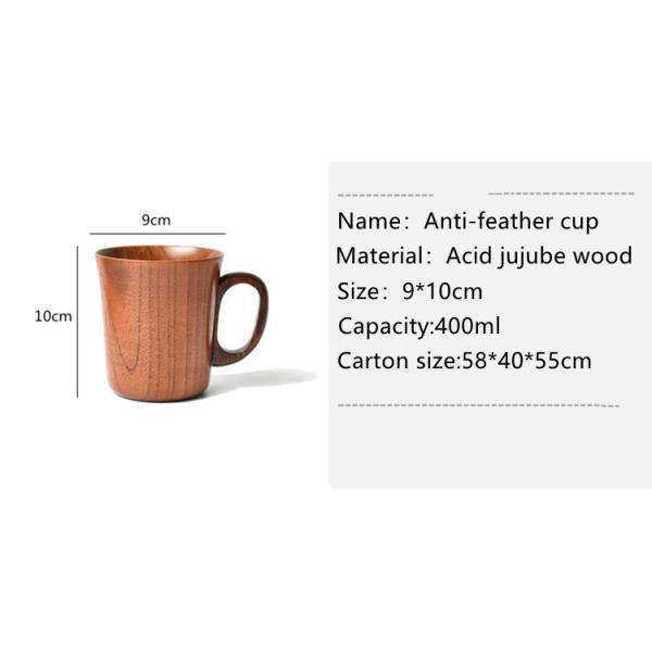 Tasses en bois solides modernes 350ml naturel 400ml de boissons