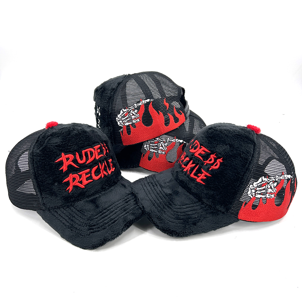 Distressed Suede 5 Panel Baseball Cap Satin Lining 3D Embroidery Gorras Hat