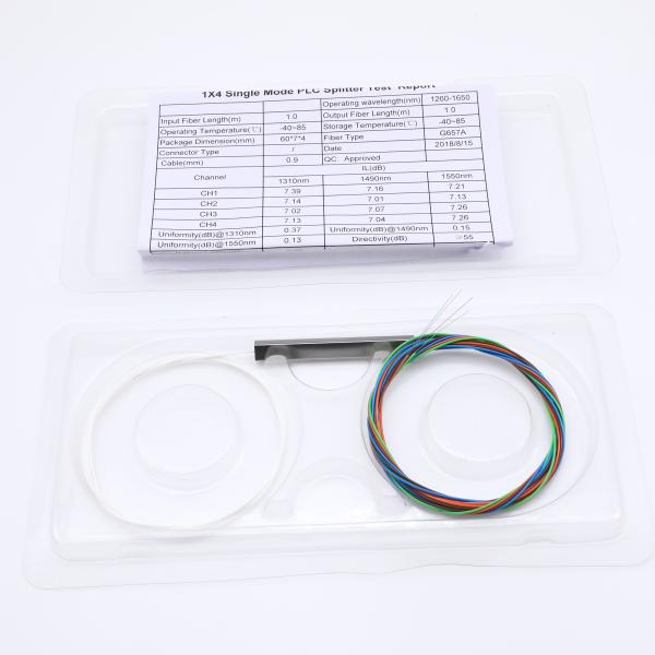 стальной Splitter PLC оптического волокна PVC G657A одиночного режима трубки 1x4