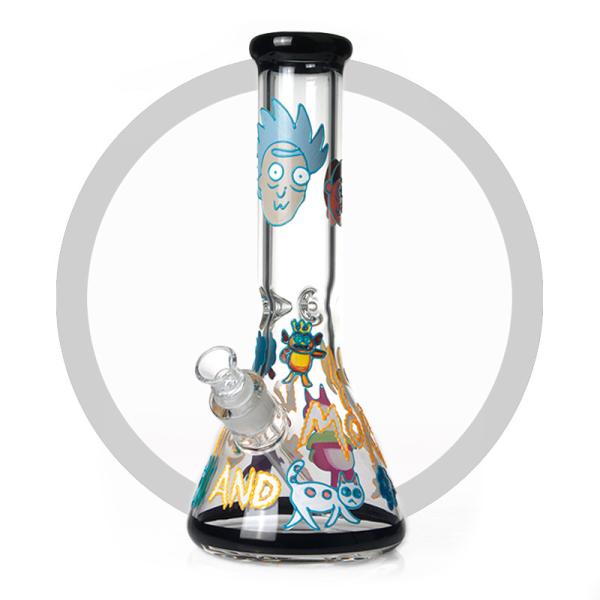 Rick And Morty Art Beaker Bong Night _ luminous Design Heady 7MM Glass Hookah Pipe
